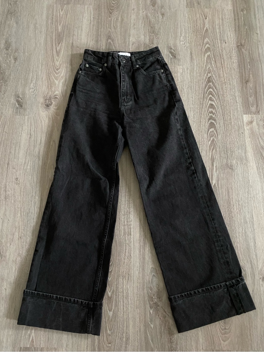 Ganni Black Wide-Leg High-Rise Jeans